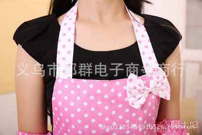 【无厂家围裙批发粉点点棉布双层围裙蝴蝶结围裙时尚】义乌市邱群电子商务商行 - 产品库