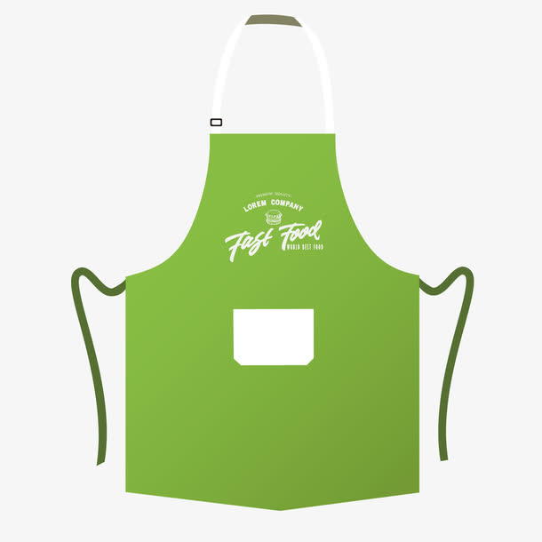 矢量绿色时尚下厨围裙 融合功能与美学的厨房新宠